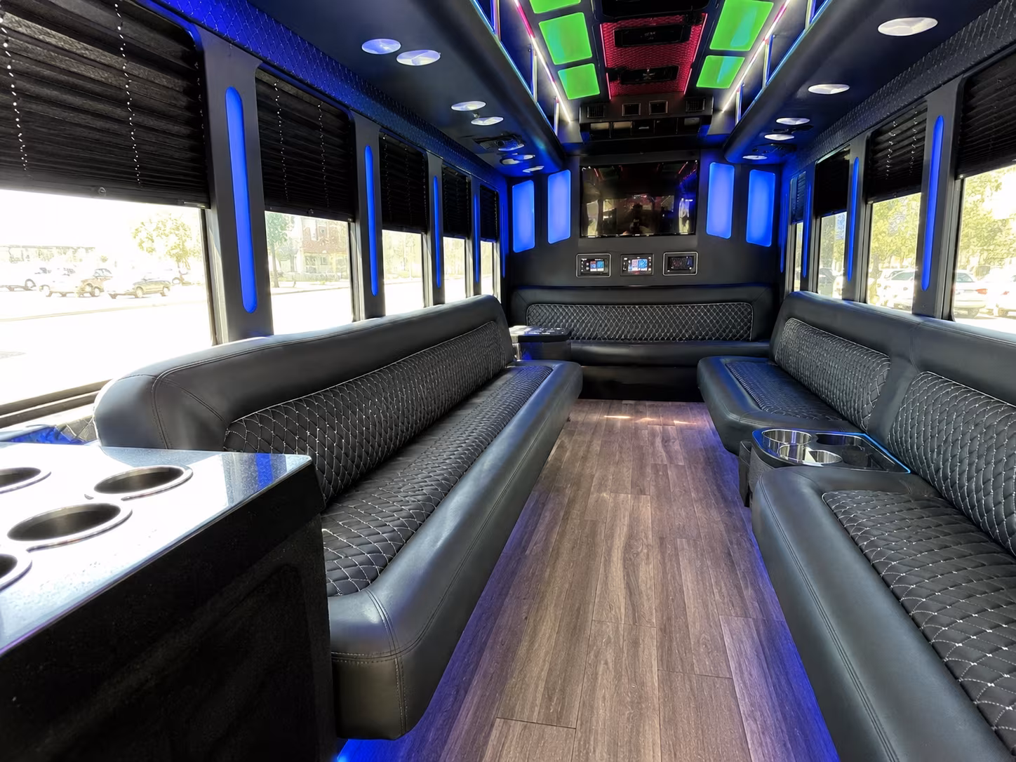 jonesboro 15 passenger party bus inside