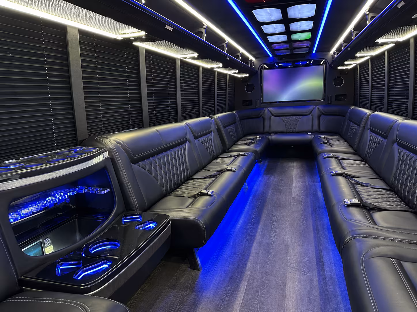 jonesboro 20 passenger party bus inside