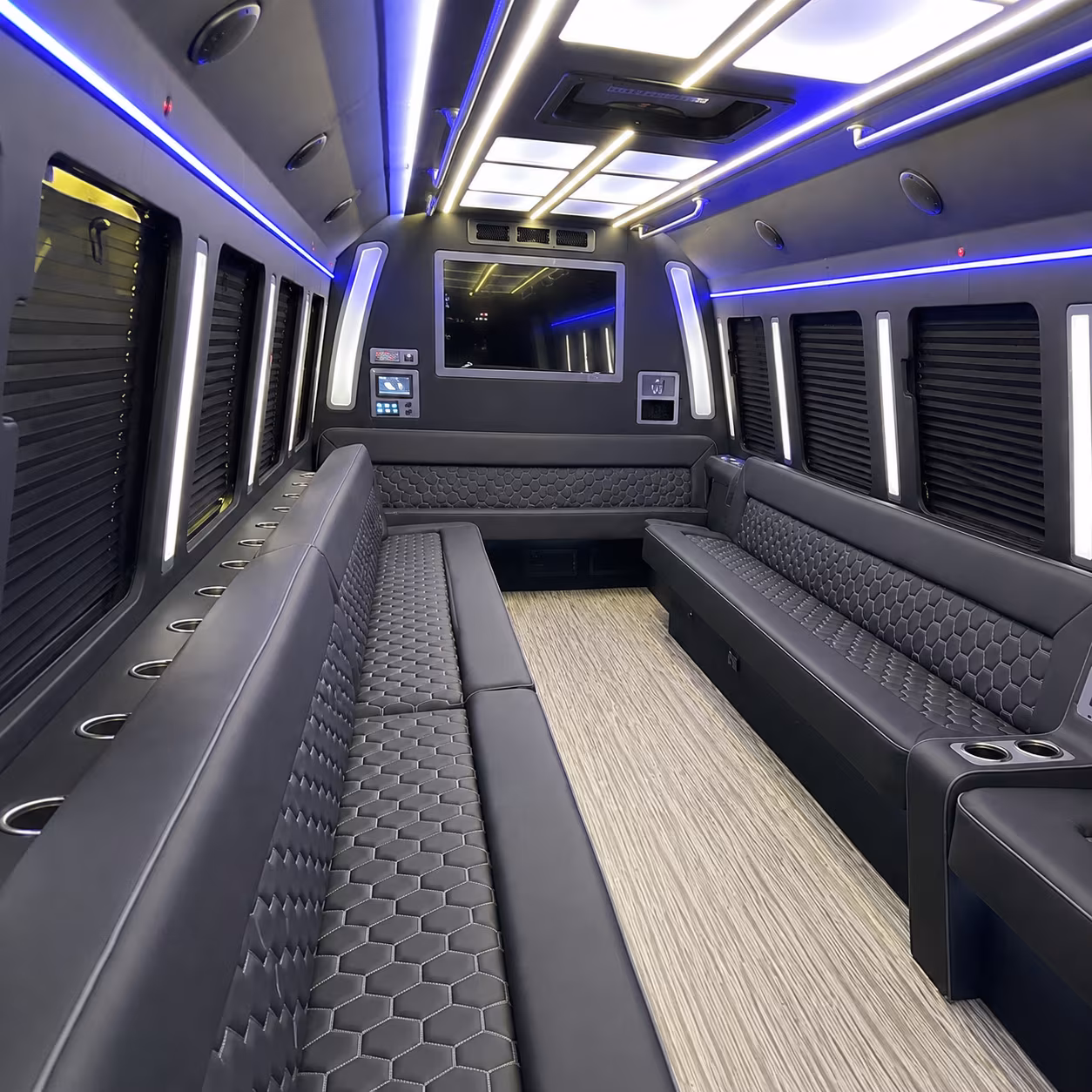 jonesboro 40 passenger party bus inside